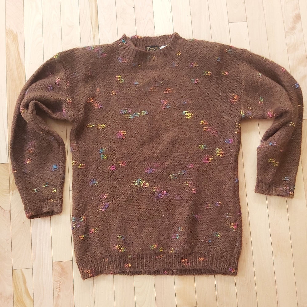 Card Amoroso Mohair brown rainbow sweater